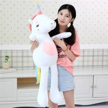 ToyHub New Large Soft Long Legs Unicorn Animal Plush Toy Stuffed Toy Girl Gift Children  - 110 cm