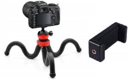 UKRAINEZ 12 Inch Tripod for Mobile and Camera Flexible Tripod Stand for Mobile Phone Octopus Tripod for DSLR 360 Degree Ball Head Gorilla Tripod for Mobile/DSLR/Camera Tripod (Black, Supports Up to 1500 g) Tripod