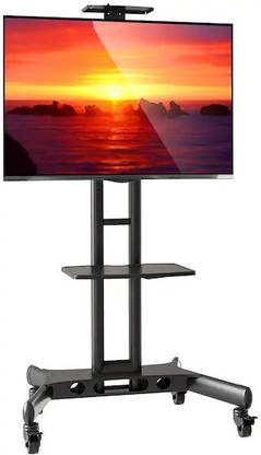 Gadget-Wagon 32 TO 70 inches LED LCD TV cart for presentation video conference with wheels and 1 shelf Full Motion TV Mount