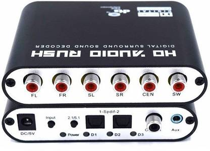 techut  TV-out Cable 5.1 Audio Rush Digital Sound Decoder Converter - Optical SPDIF/Coaxial Dolby AC3 DTS to 5.1CH Analog Audio (6RCA Output)r