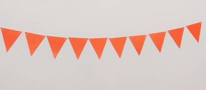 the banner company Set of 2 Orange Colour Triangle Bunting Pennant Flag