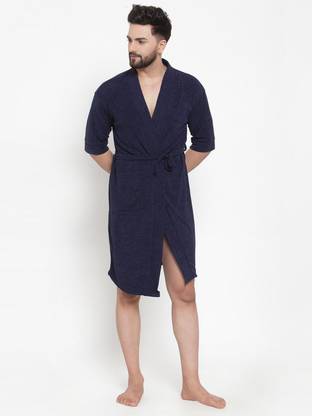 Flipkart SmartBuy Navy Blue 1 Free Size Bath Robe