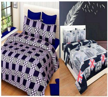 Arth Traders 150 TC Polycotton Queen Printed Flat Bedsheet