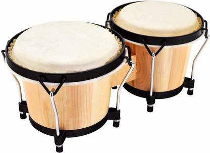 Blueberry R-607 Bongo Drum Set with Tuning Wrench Professional Wooden Percussion Instrument for Beginner Adults Kids Wooden Bongo
