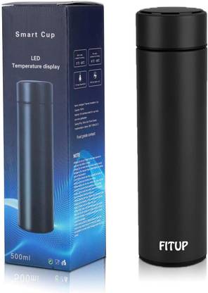 FITUP Smart Water Bottle Double Walled Drink Hot & Cold, LED Temperature Display 500 ml Flask