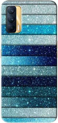 ण्डकॉम बैक कवर Realme X7 Blue Glitter Printed के लिए