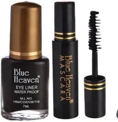 BLUE HEAVEN Waterproof Fashion Eyeliner and Mascara Combo Eye Lashes Black