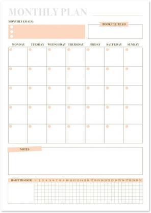 INNAXA Desktop monthly planner, Tear-off organiser notepad, Monthly grid, To-do list notebook, Monthly Planner Printable, Monthly Planner, Productivity Planner, Printable Planner Template, Work Planner, Planner Insert, A4 A4 Planner/Organizer Blank 50 Pages