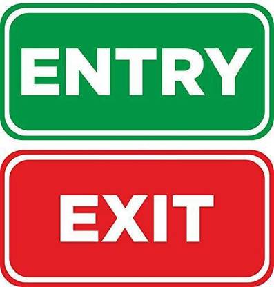 Timios Retails Entry Exit Sign Sunboard 5mm Sheet Board with Logo & Two Way Tape Emergency Sign