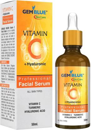 GEMBLUE BIOCARE Vitamin C Professional Facial Serum with Hyaluronic Acid, Enriched with Vitamin C Tumeric, Suitable All Skin Types,50ml