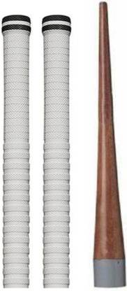 Dinetic Pair of 2 Cricket Bat White grip (XR) + 1 wooden cone (gripper) Ultra Tacky