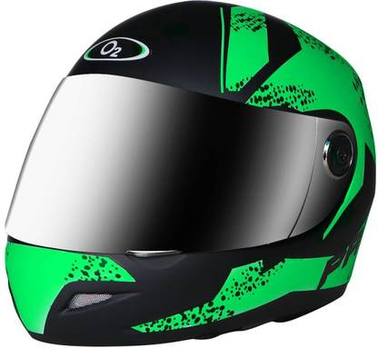 O2 Max Pro Full Face Helmet with Scratch Resistant Mercury Visor, Cross Ventilation Motorbike Helmet