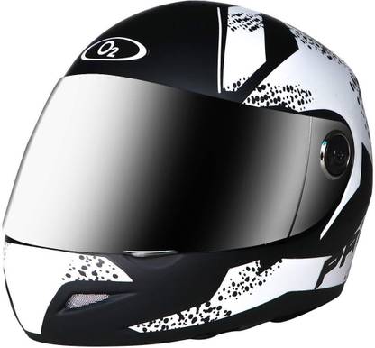 O2 Max Pro Full Face Helmet with Scratch Resistant Mercury Visor, Cross Ventilation Motorbike Helmet