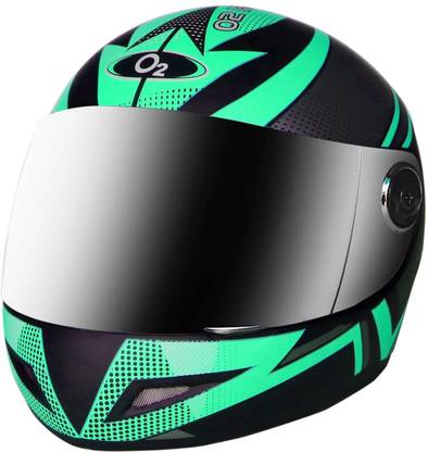 O2 Max Pro Full Face Helmet with Scratch Resistant Mercury Visor, Cross Ventilation Motorbike Helmet