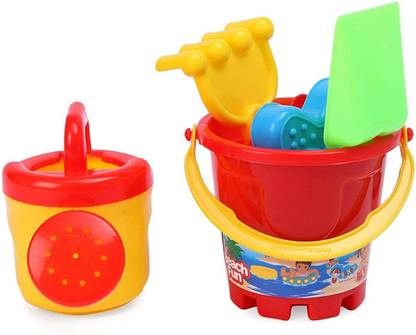 MANIFEST Holi Special Baby Mini Bucket Plus Beach and Garden Set—red