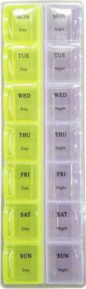 Connectwide 7 2 layer pillbox: 7-day Mediplanner Pill Organizer Medicine Storage Case Container Pill Box