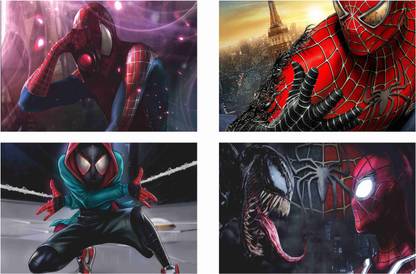 Spiderman Combo Poster Set of 4 Posters With Gloss Lamination M12 Paper Print