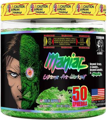 Terror Labz MANIAC 50 SERVINGS WITH MULTIPLE FLAVOURS (MANIAC GREEN APPLE) Whey Protein