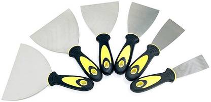 DARIT 6-Pack Putty Knife Set, Putty Knives, Metal Scrapers, Putty Scrapers for Drywall, Putty, Decals, Wallpaper, Baking, Patching and Painting Flexible Putty Knife