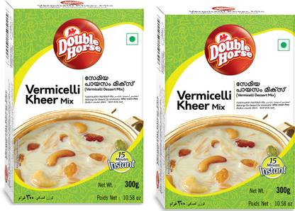 Double Horse Vermicelli Kheer Mix 300g (Pack of2)|Vermicelli Dessert Mix | Semiya Payasam Mix 600 g