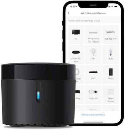 broadlink RM4 Mini IR Universal Remote Control, Smart Home Automation Wi-Fi Infrared Blaster for TV Air Conditioner STB Audio, Works with Alexa, Google Home, IFTTT