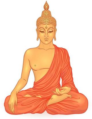 Asian Paints 48 cm Enlightened Buddha Vinyl Wall Sicker Removable Sticker