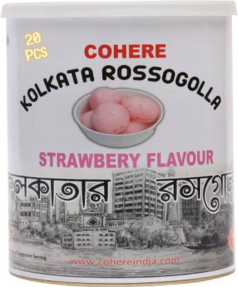 Cohere Kolkata Rosogolla Strawberry Flavor 1 Kg Tin
