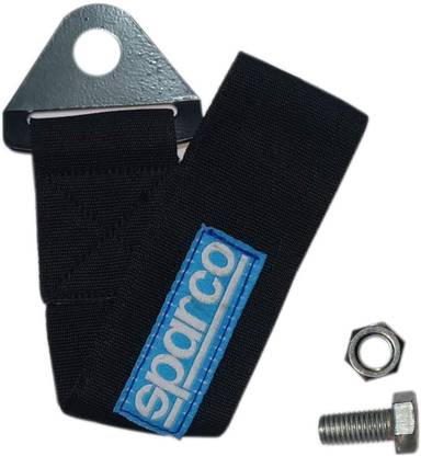 AXWee Black SPARCO Tow Belt & Strap || SPARCO Premium Black Universal Front & Rear Tow Strap/Tow Hook Towing Belt (Nylon, 1000 kg Pull Capacity) 0.2 m Towing Cable