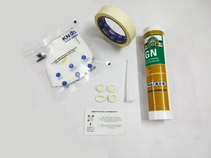 wacker GN Expert Silicone Sealant (Clear) + Silicone Sealant Gun + Masking Tape (Non-Acetic Sealant) Aquarium Sealant