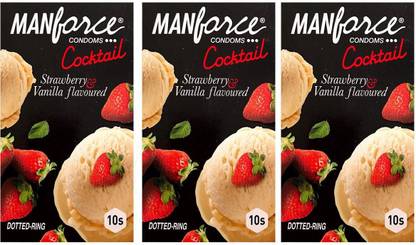 MANFORCE Strawberry and Vanilla Cocktail Flavor Condom 10pcs Condom