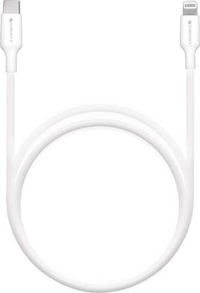 ZEBRONICS Lightning Cable 1 m ZEB-CL1000M 3A MFI Type-C to Lightning Cable, Apple Certified, Made for iPhone/iPad/iPod, Supports Type-C PD Adapters, 1 Meter (White)
