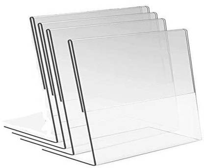 STASTORE 4 Compartments A6 Size Acrylic Photo Frame Stand A6 Portrait 4 PIECH USE FOR Office Table desk table ANTIQ Acrylic Display Stand A6,Tent Card Paper Holder Holder Acrylic Signage