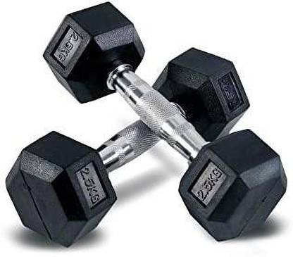 EXTREME FIT Hexa Dumbbell Double Hexagon 2.5*2 Hex Dumbbell for Home Gym Workout (pack of 2) Fixed Weight Dumbbell