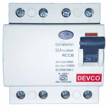DEVCO 4-Pole 32-Amp (30mA)-RCCB RCC403203 MCB