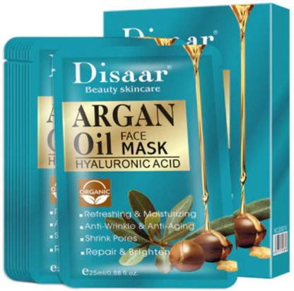 Disaar ARGAN OIL FACE SHEET MASK FOR ANTI - AGING , REPAIR & BRIGHTENING ORGANIC