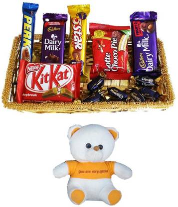 NESTLE Birthday Gift and Chocolate Gift Hamper | Valentine Speacial Teddy Bear | 27 Combo