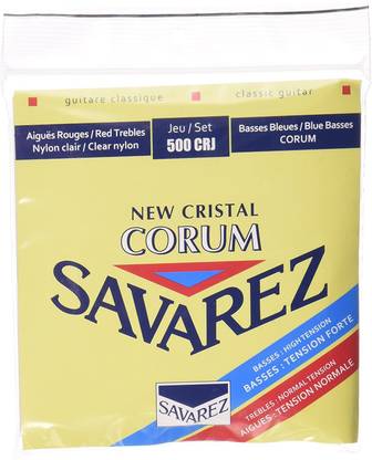 Savarez Classic 00CRJ Corum Cristal Classical Guitar Strings, High Tension, Red/Blue Card Guitar String