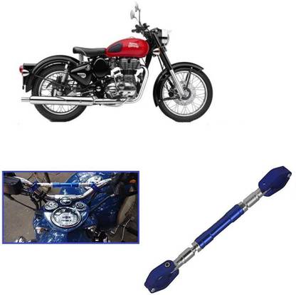 Qiisx Motorcycle Handlebar Cross Bar Blue for Classic Handle Bar