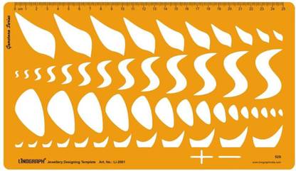 LINOGRAPH Jewellery Designing Template Diamond Gemstone Drafting Templates Stencil Symbols Technical Drawing Scale Jewelry Design Template