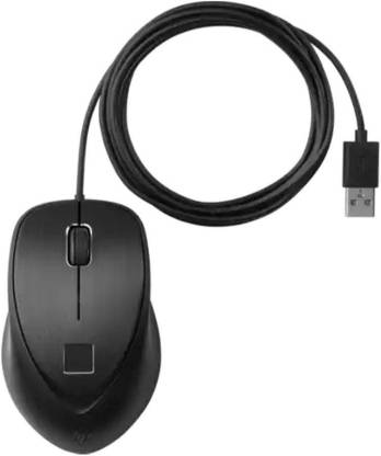 HP 4TS44AA Secure USB Mouse with Integrated Fingerprint Reader Wired Optical Mouse  (USB 2.0, USB 3.0, Black)