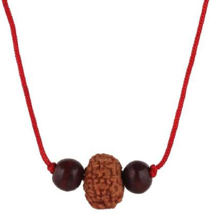 एस्ट्रोदीदी 10 Mukhi Rudraksha Ten Face Rudraksh With Red Chandan Beads लकड़ी पेंडेंट