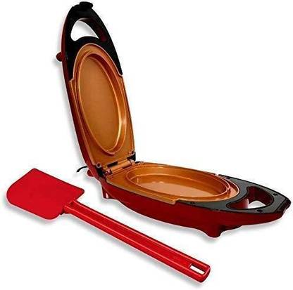 Vpllex Red Copper 5 Minute Chef Electric Cooker Double-Coated Non-Stick Omelette Maker/Omelette Pan Quick Cooking Pan Cookware Fry Pan 25 cm diameter with Lid 2 L capacity