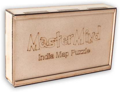 Mastermind India Map Wooden Puzzle with Color Set - Educational Learning Block Toys for Toddlers and Kids