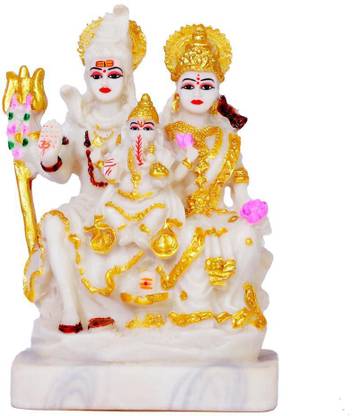 Green Value shiv parivar,shiv parivar murti, shiva parvati idol, shiv parvati murti, adiyogi Decorative Showpiece  -  18 cm