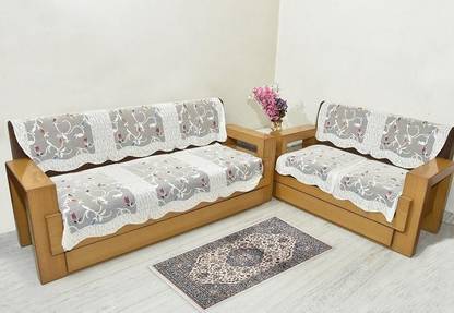 GAURANG GHD6001SS 5 Seater Floral Printed Net Sofa Cover Set Sofa Fabric