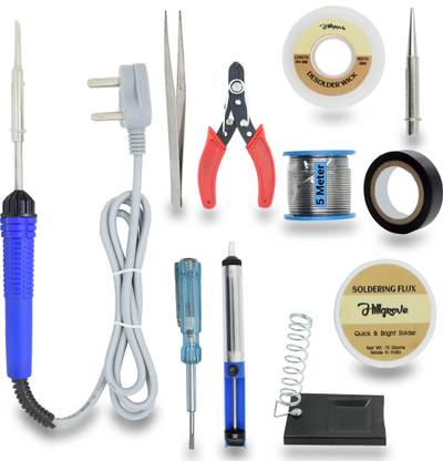 Hillgrove Electronic Gadget 11in1 Mobile Soldering and Desoldering Equipment Tool Machine Combo Kit Set with Flux Paste and Wire 25 W Simple
