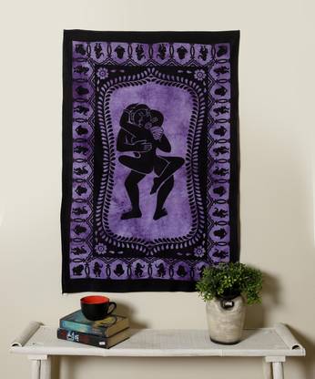 Ravaiyaa - Attitude Is Everything Kamsutra Design Cotton Tapestry Indian Art Decor Tapestry