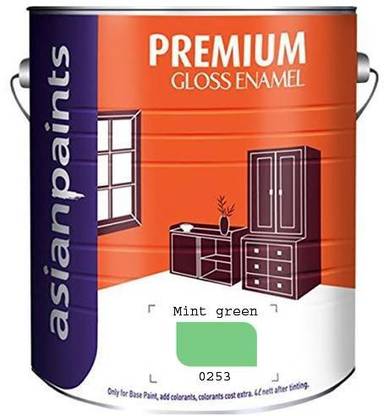 Asian Paints APCOLITE GLOSS ENAMEL MINT GREEN 4LT ORANGE Enamel Wall Paint