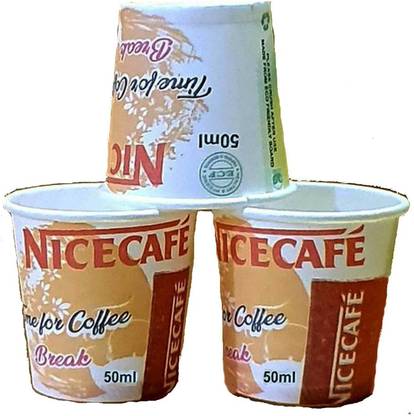 HUG ME Paper Disposable Paper Cups 50 ml Printed Heavy Duty Tea & Coffee Cup ( No of cups 50 )