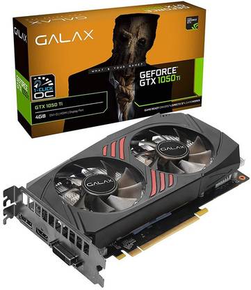 GALAX GTX 1050 Ti (1-Click OC) 128-bit DDR5 - DP 1.4, HDMI 2.0b, Dual Link-DVI-D Graphics Card DDR5 4 GB NVIDIA Chipset 128 bit 1050 MHz Graphics Card